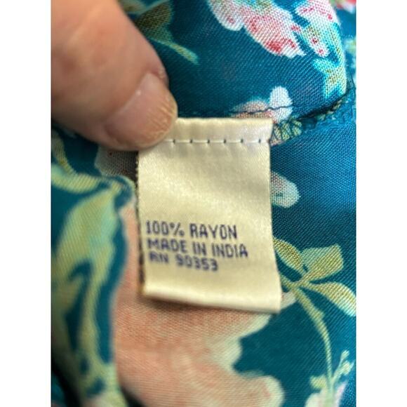 J. Gee blue floral maxi sundress, small, tropical, vacation, flowy, colorful - Picture 7 of 7